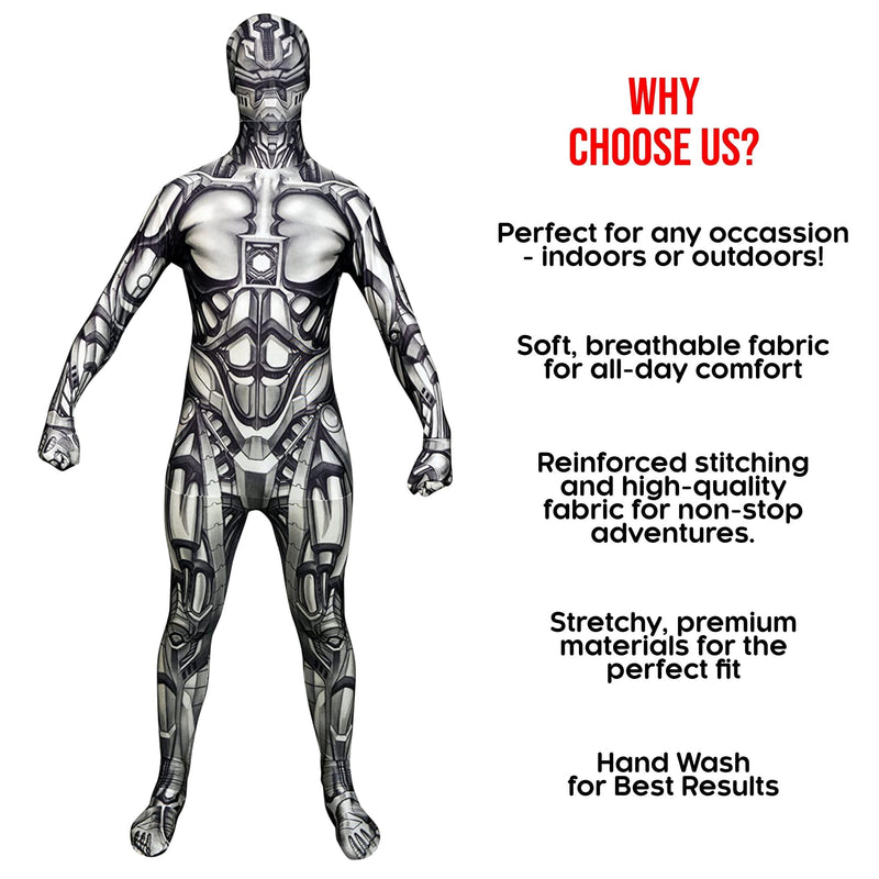 Morphsuits Monster The Android, Multi, Medium Skinsuit-5