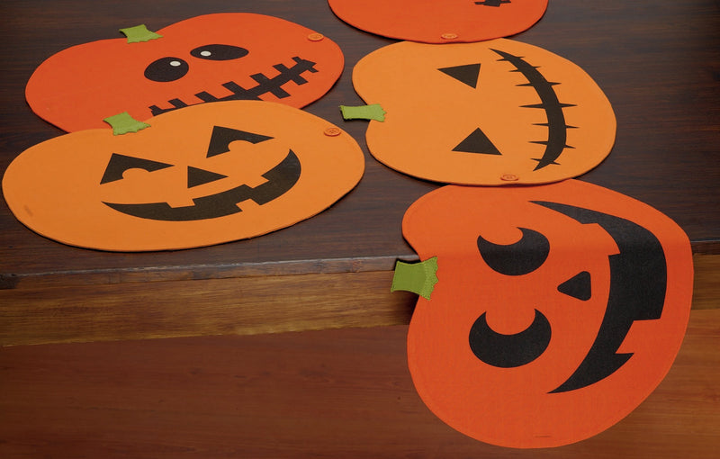 DII Jack O' Lantern Halloween Placemat Table Runner (Set of 4)-4