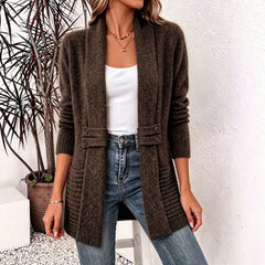 Women's Casual Double-Breasted Wool Cardigan Sweater-8