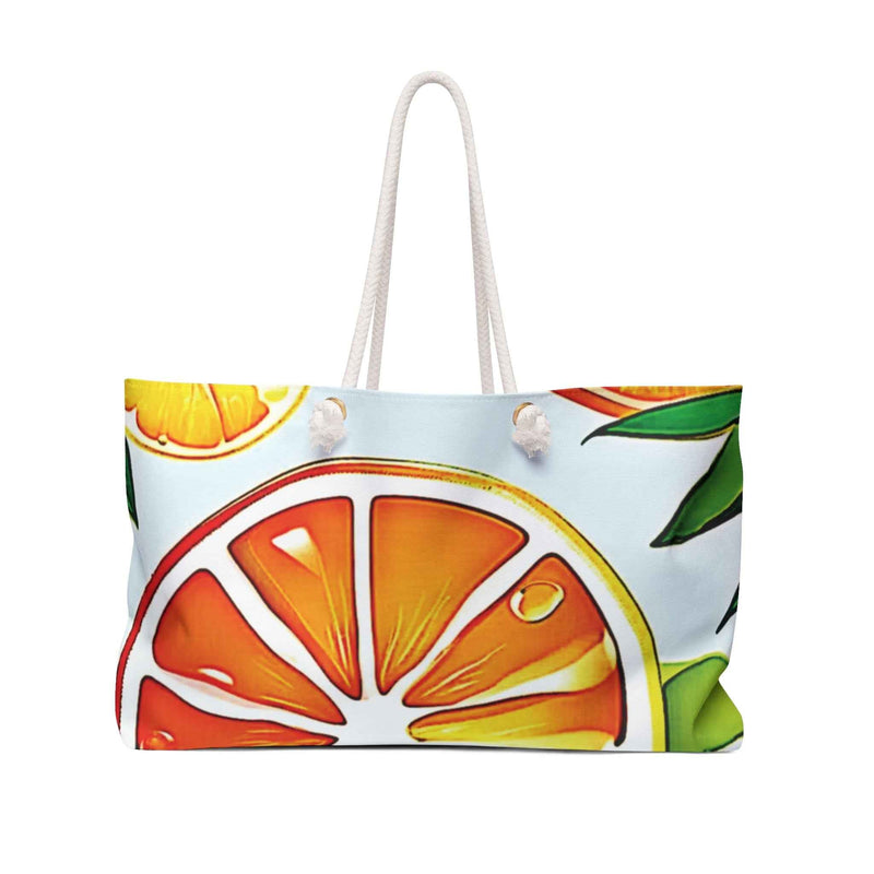 Citrus Slices Weekender Bag | Orange Lemon Large Tote Bag-1