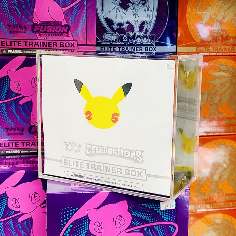 Pokemon ETB Elite Trainer Box w/ Sliding Lid Anti-UV - EVORETRO Acrylic Protector 4.0MM-6