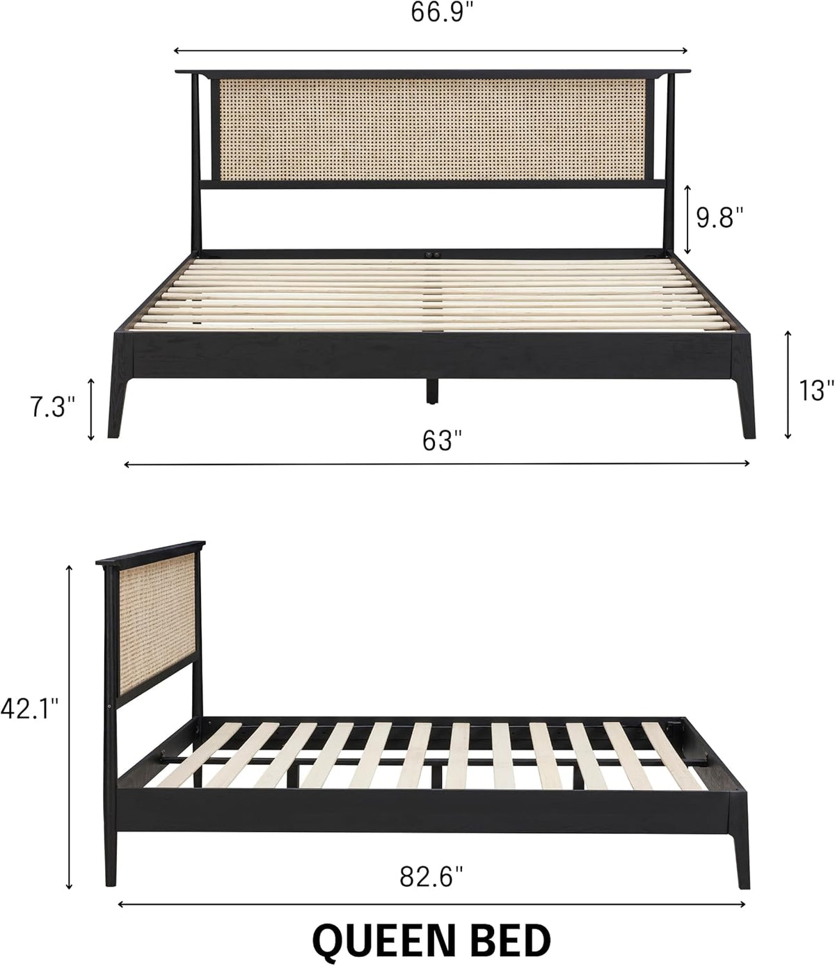 Ruby Natural Rattan Bed Frame-8