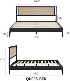 Ruby Natural Rattan Bed Frame-8
