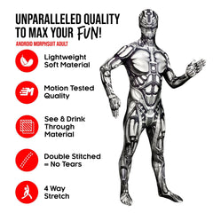 Morphsuits Monster The Android, Multi, Medium Skinsuit-2