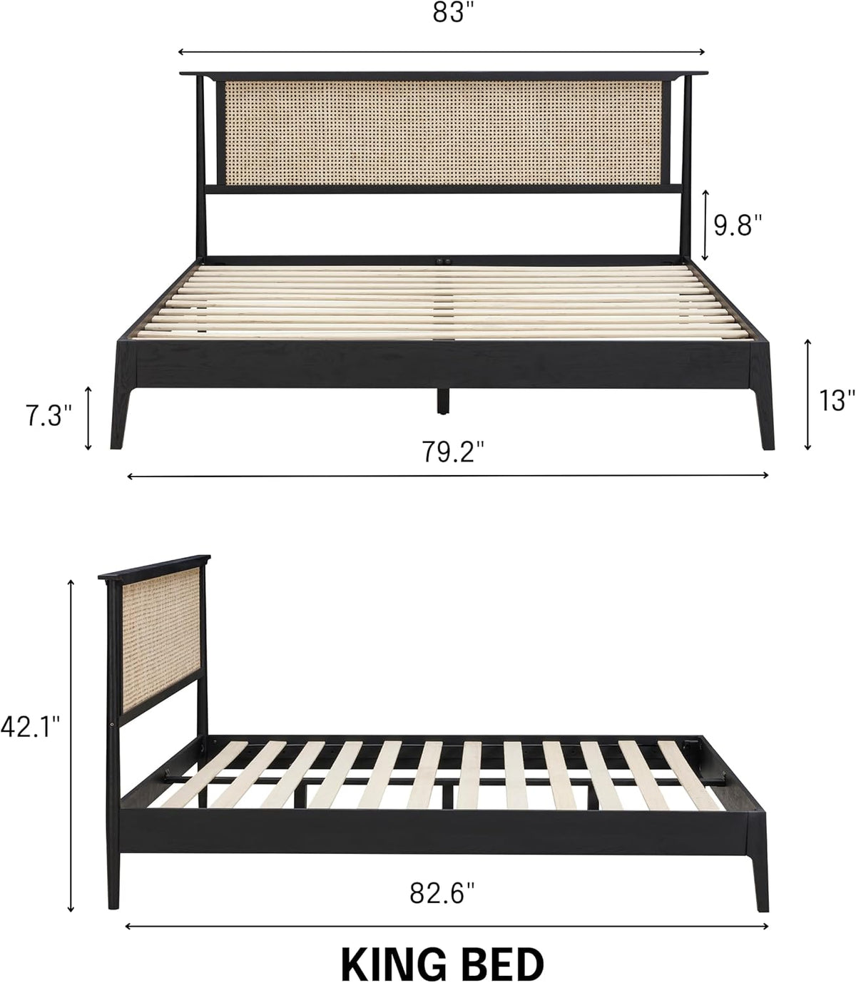 Ruby Natural Rattan Bed Frame-7