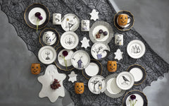 Lenox Gingham Black Halloween Porcelain Dinner Plate Set for 4-4