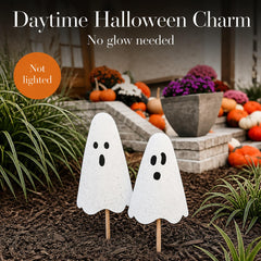 Mud Pie Halloween Metal Ghost Yard Signs, 24", 20"-6
