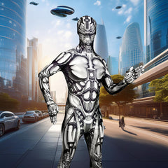 Morphsuits Monster The Android, Multi, Medium Skinsuit-3