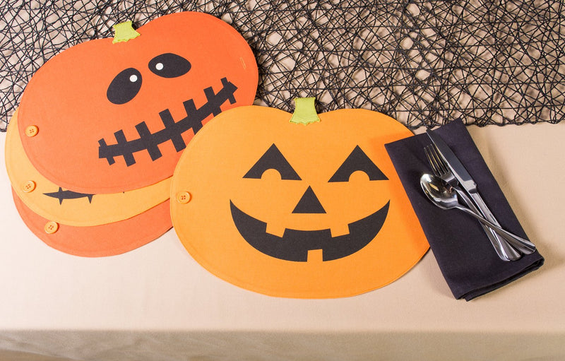 DII Jack O' Lantern Halloween Placemat Table Runner (Set of 4)-6
