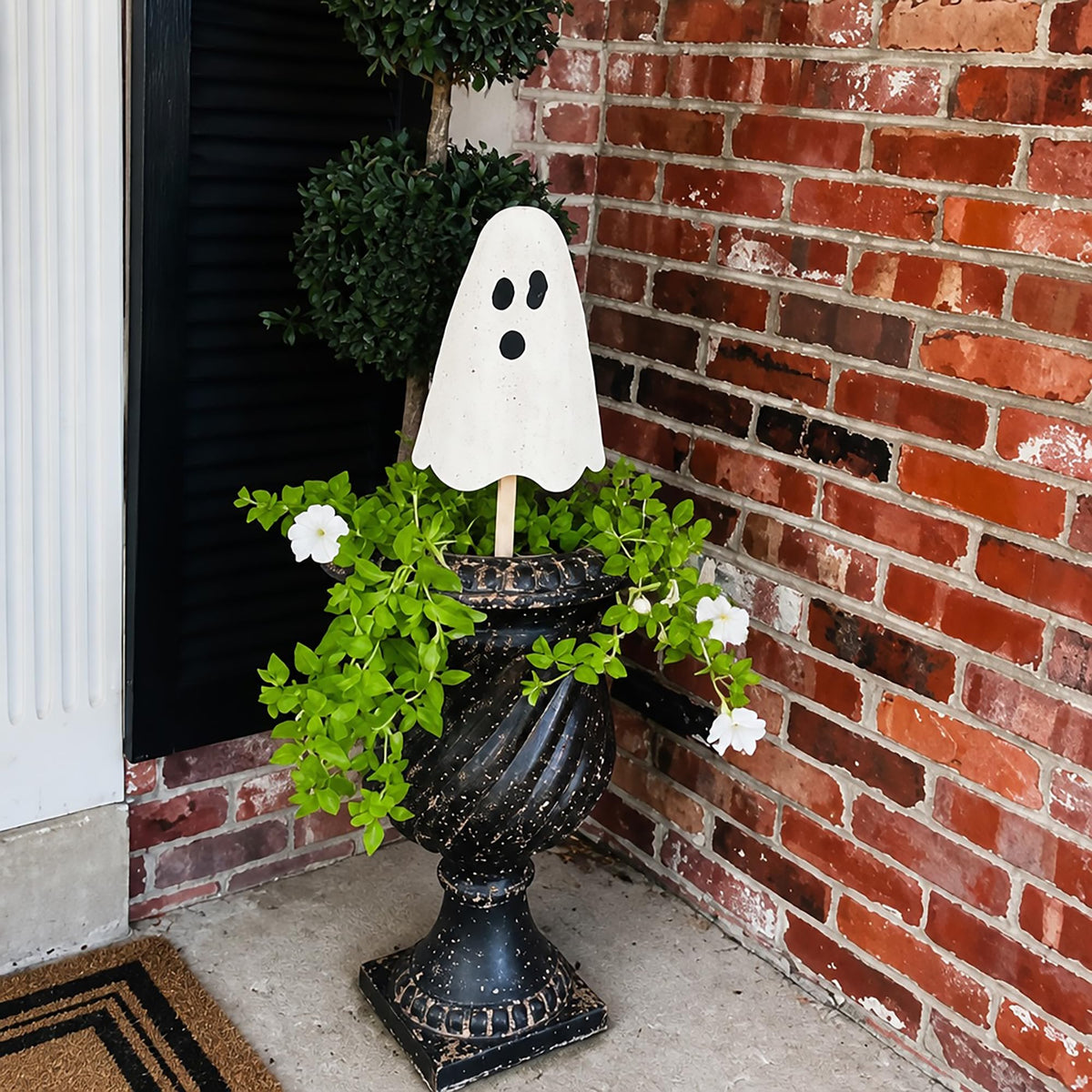 Mud Pie Halloween Metal Ghost Yard Signs, 24", 20"-2