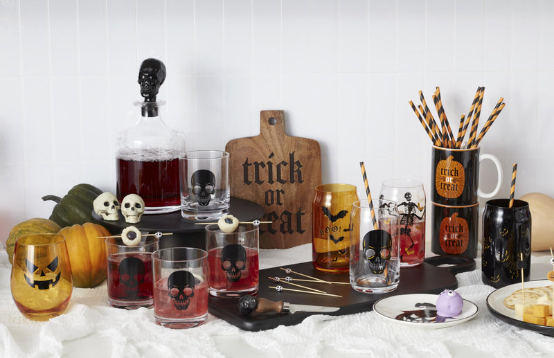 Oneida Vintro Halloween Skeleton 5-Piece Whiskey Glass Set-7