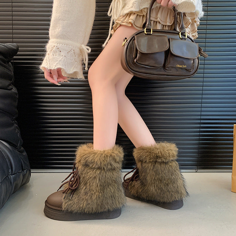 Women’s Fleece-Lined Snow Boots – Warm Height-Increasing Winter Boots with Thick Sole-5