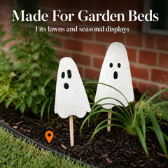 Mud Pie Halloween Metal Ghost Yard Signs, 24", 20"-5