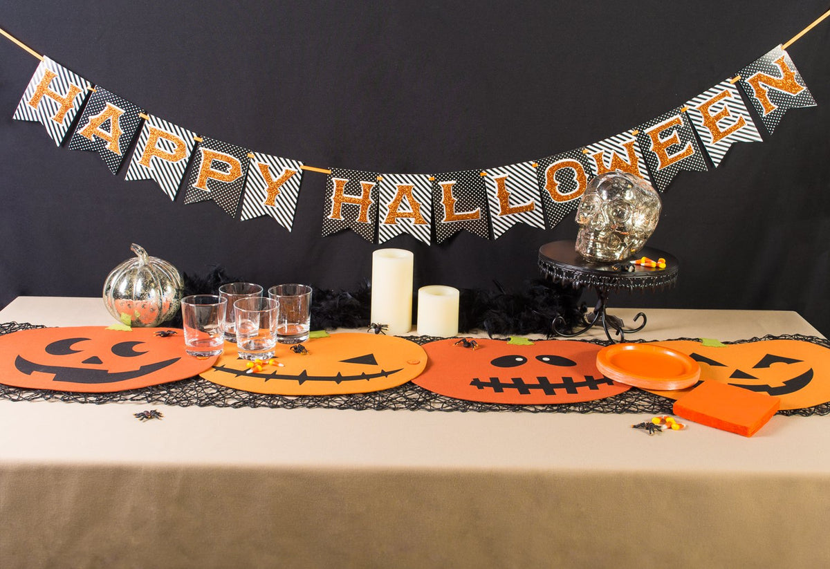 DII Jack O' Lantern Halloween Placemat Table Runner (Set of 4)-5