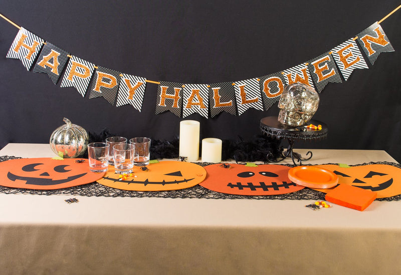 DII Jack O' Lantern Halloween Placemat Table Runner (Set of 4)-5