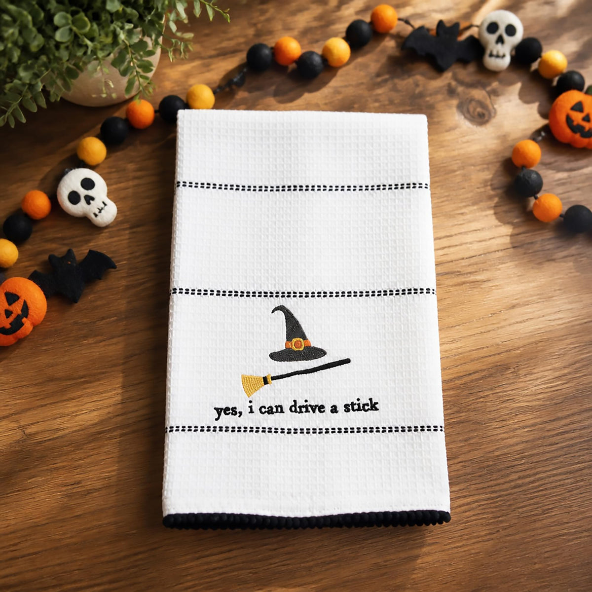 Mud Pie Halloween Towel, Drive Stick, 16 1/2" x 26"-2