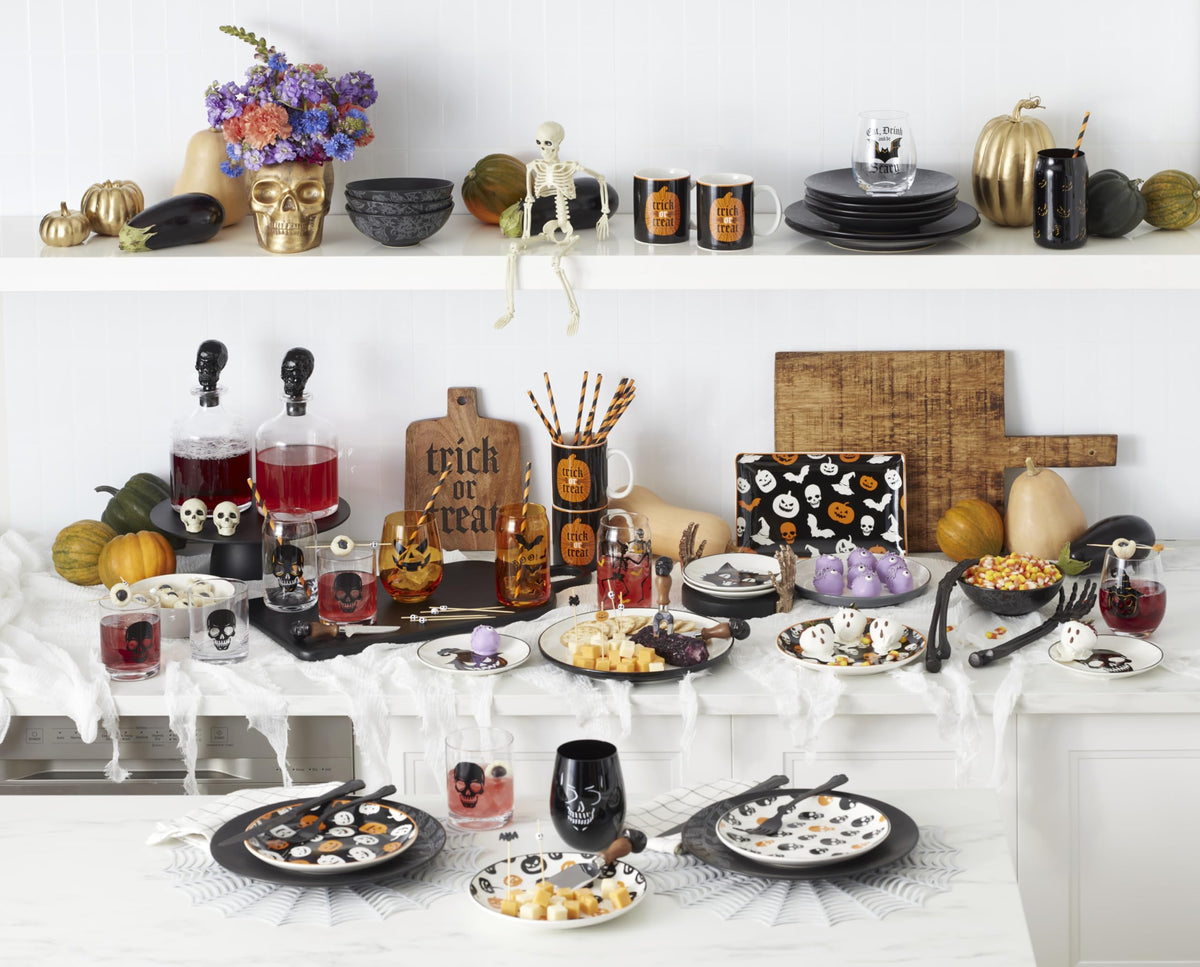 Oneida Vintro Halloween Skeleton 5-Piece Whiskey Glass Set-8
