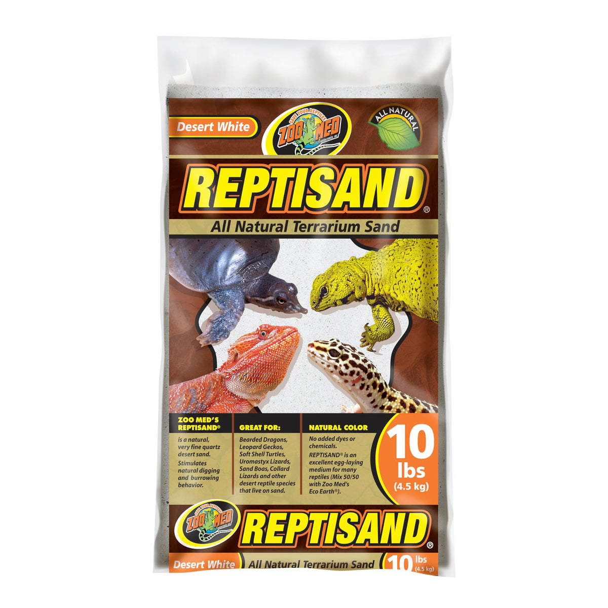 Zoo Med Labs ReptiSand Terrarium Sand, Desert White, 10-Pound