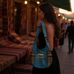 Buffalo Skull Embroidered Crossbody Bag-3