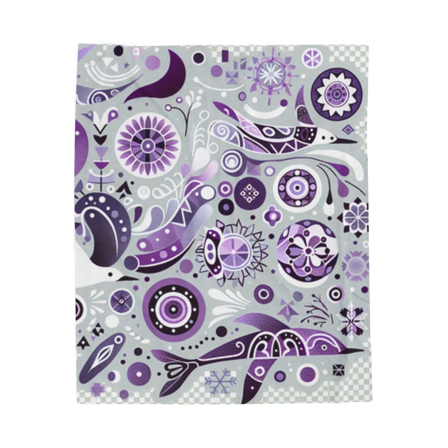 Abstract Purple Velveteen Throw Blanket