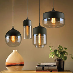 Industrial glass chandelier-1