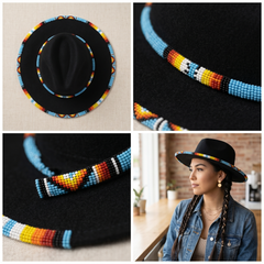 Size-62 Handmade Beaded Hat-8