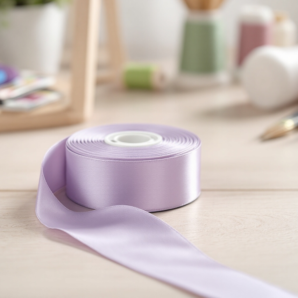 Satin Ribbon Double Face-Dusty Lilac #434- 3.8 cm Wide-2