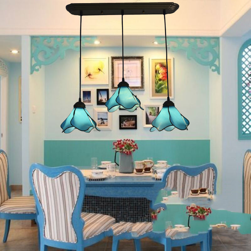 Tiffany-Style Retro Glass Pendant Chandelier-11