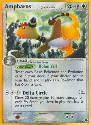 Ampharos (Delta Species)/101 - Dragon Frontiers Reverse Holofoil-1