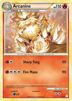 Arcanine 1/123 - HeartGold SoulSilver Reverse Holofoil-1