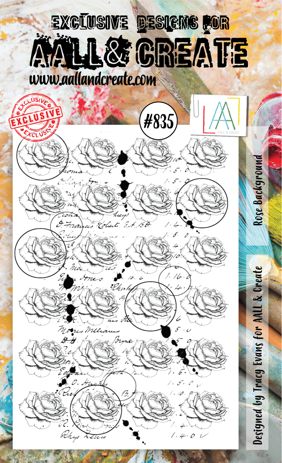 AALL and Create Stamp Set - 835 - Rose Background-1