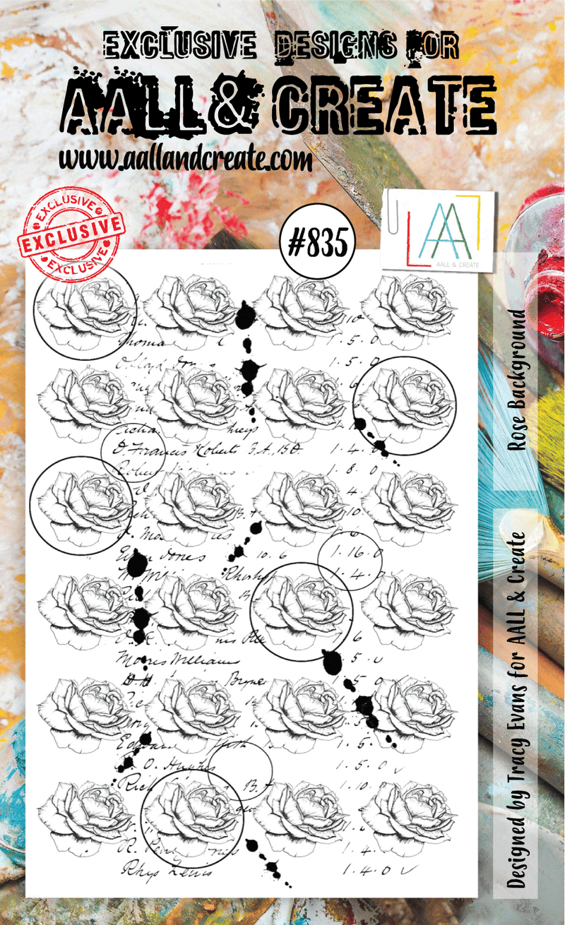 AALL and Create Stamp Set - 835 - Rose Background-1