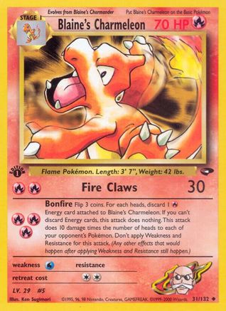 Blaine's Charmeleon 31/132 - Gym Challenge 1st Edition-1
