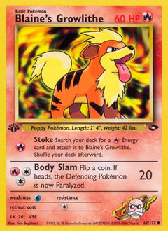 Blaine's Growlithe 62/132 - Gym Challenge 1st Edition-1