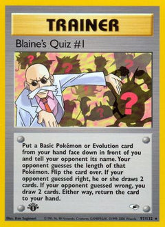 Blaine's Quiz #1 97/132 - Gym Heroes 1st Edition-1