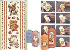 Candle Transfers - Bird, Roses and Pigeons Border-1