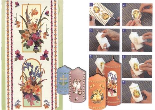 Candle Transfers - Flowers and Borders-1