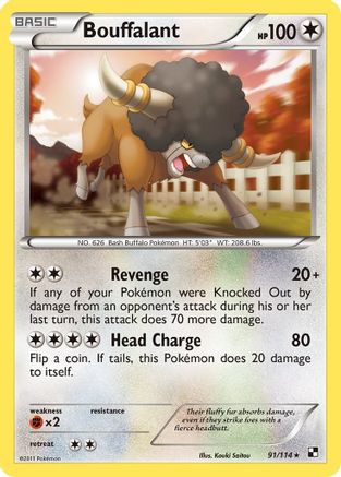 Bouffalant (91)/114 - Black and White Reverse Holofoil-1
