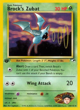Brock's Zubat (24) 24/132 - Gym Heroes 1st Edition-1