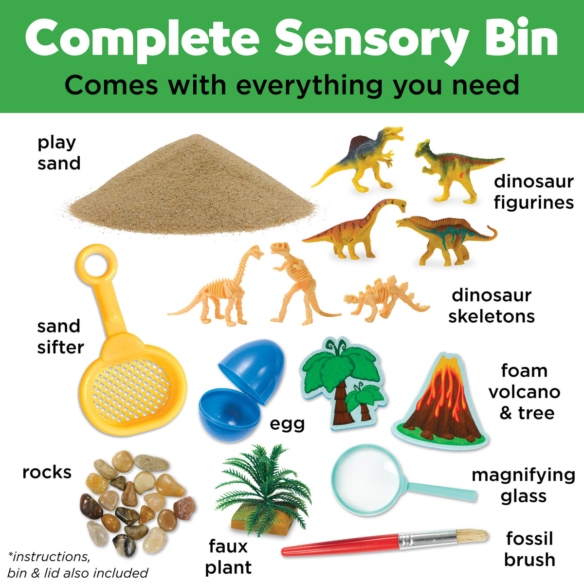 Faber-Castell / Creativity for Kids - Sensory Bin Dinosaur Dig Activity Bin - Ages 3+-3