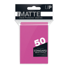 PRO-Matte Standard Deck Protector Sleeves (Bright Pink)-1