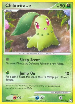Chikorita 77/123 - Mysterious Treasures Reverse Holofoil-1