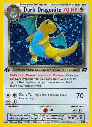 Dark Dragonite (5) 5/82 - Team Rocket 1st Edition Holofoil-1