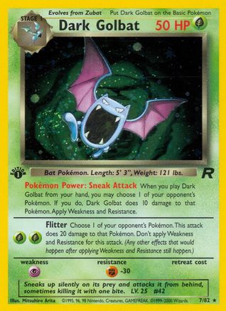 Dark Golbat (7) 7/82 - Team Rocket 1st Edition Holofoil-1