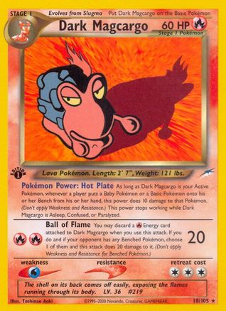 Dark Magcargo 18/105 - Neo Destiny 1st Edition-1