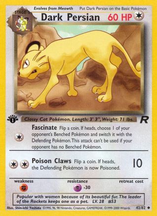 Dark Persian 42/82 - Team Rocket 1st Edition-1