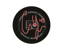 Palet de match officiel des Flyers de Philadelphie, autographié par Cam York-1