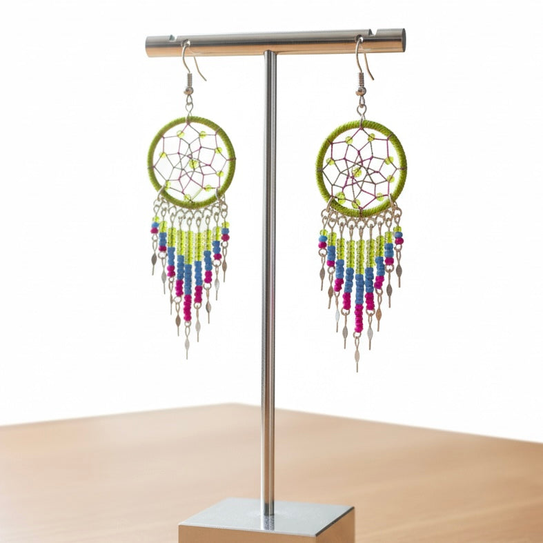 Sage green Dreamcatcher Dangles-2