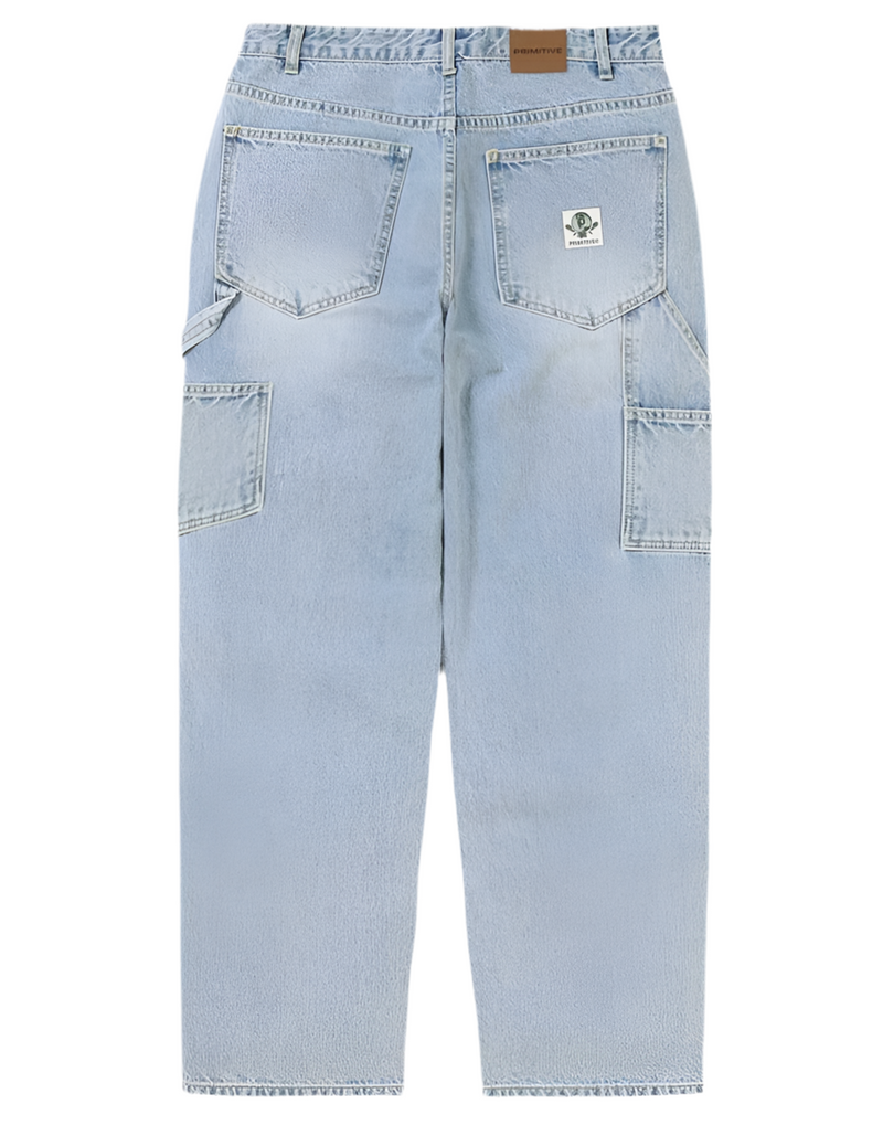 Primitive 'Masson Baggy Carpenter' Pants - Light Wash-2