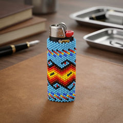Brown and Turquoise Beaded Lighter Case-2
